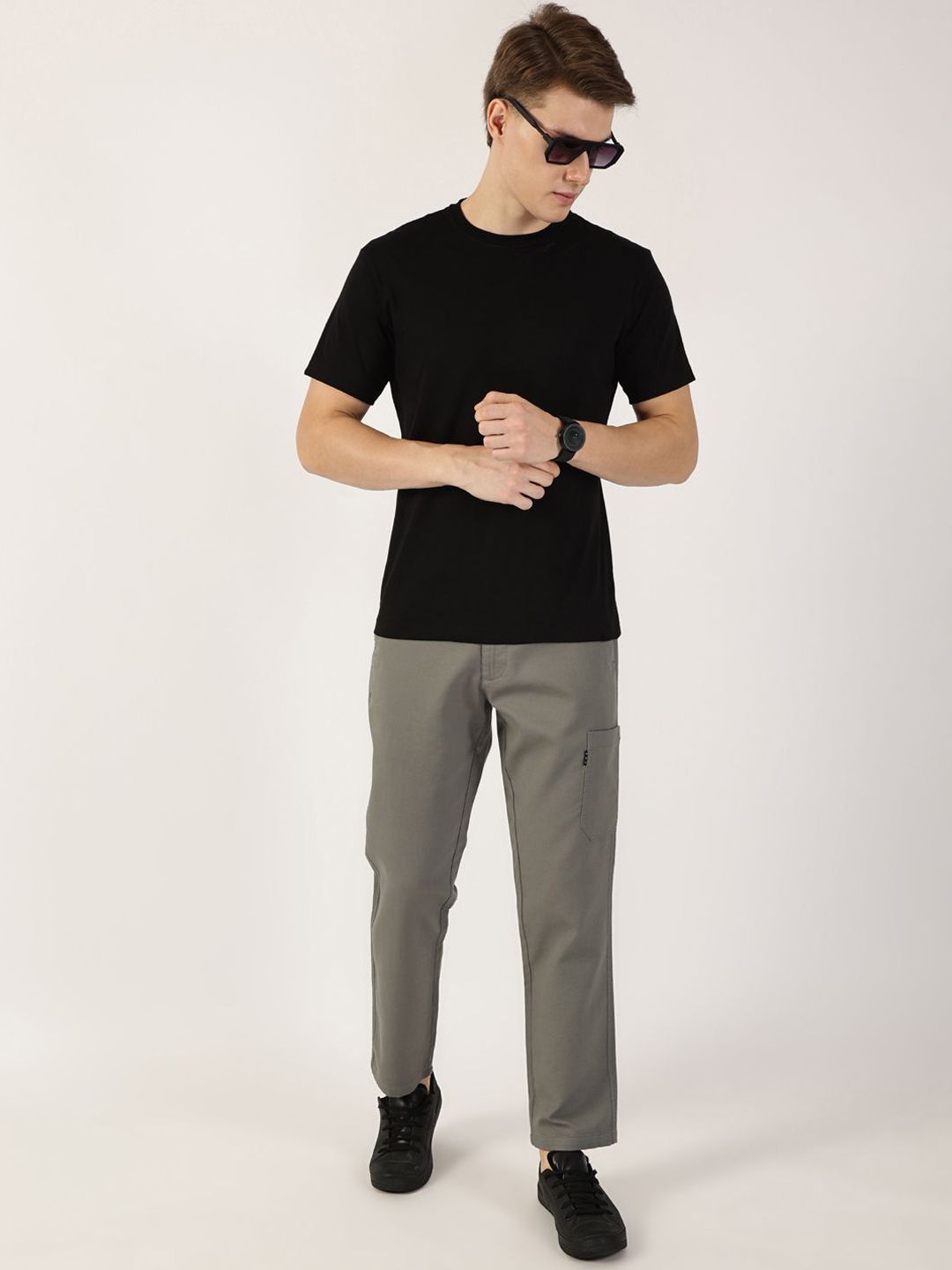 Thomas Scott Men Smart Regular Fit Mid-Rise Chinos Trousers