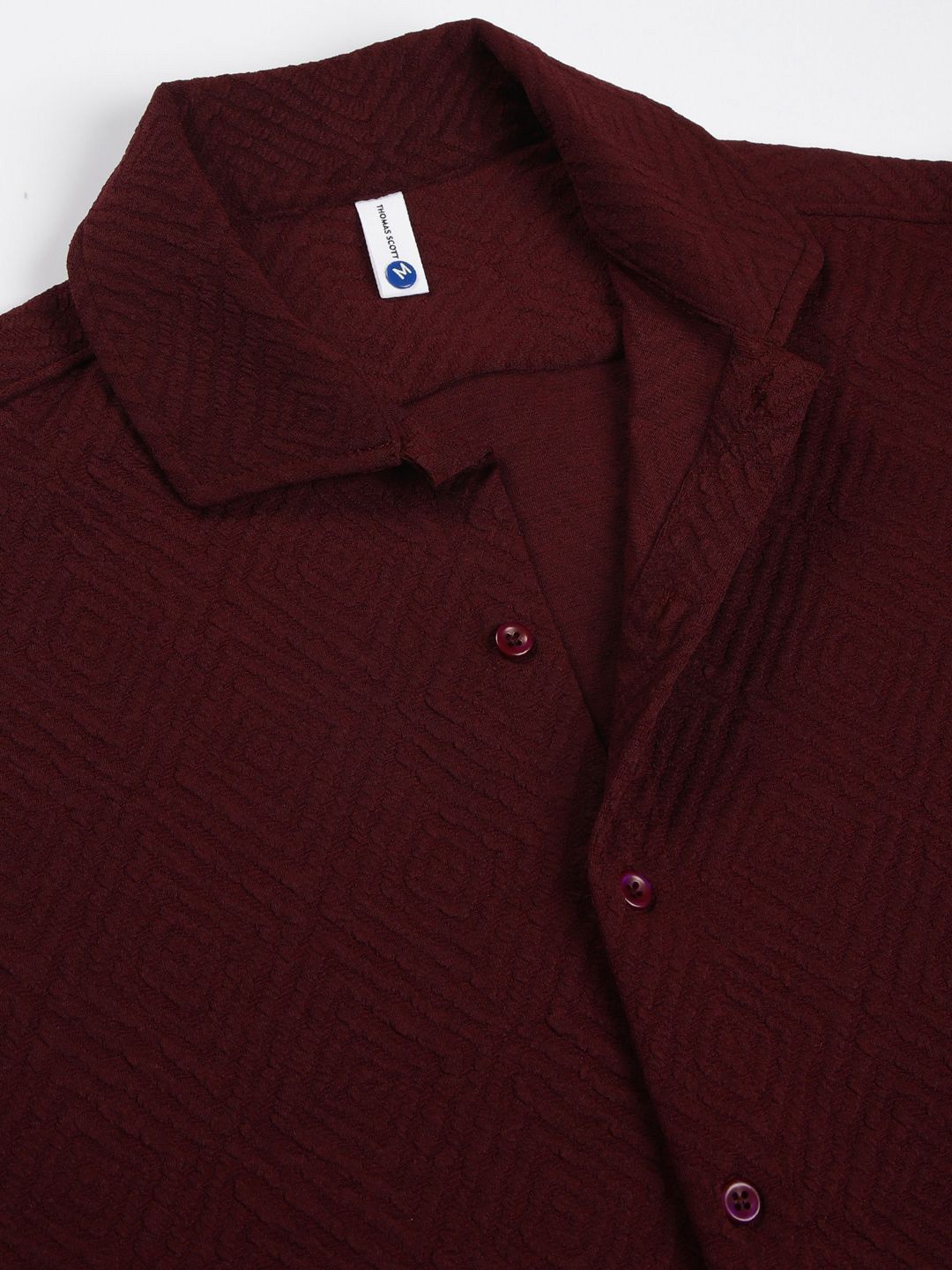 Thomas Scott Men Classic Spread Collar Solid Oversized Casual Shirt
