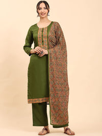Mamicha Women Ethnic Motifs Embroidered Regular Sequinned Pure Cotton Kurta with Palazzos & With Dupatta