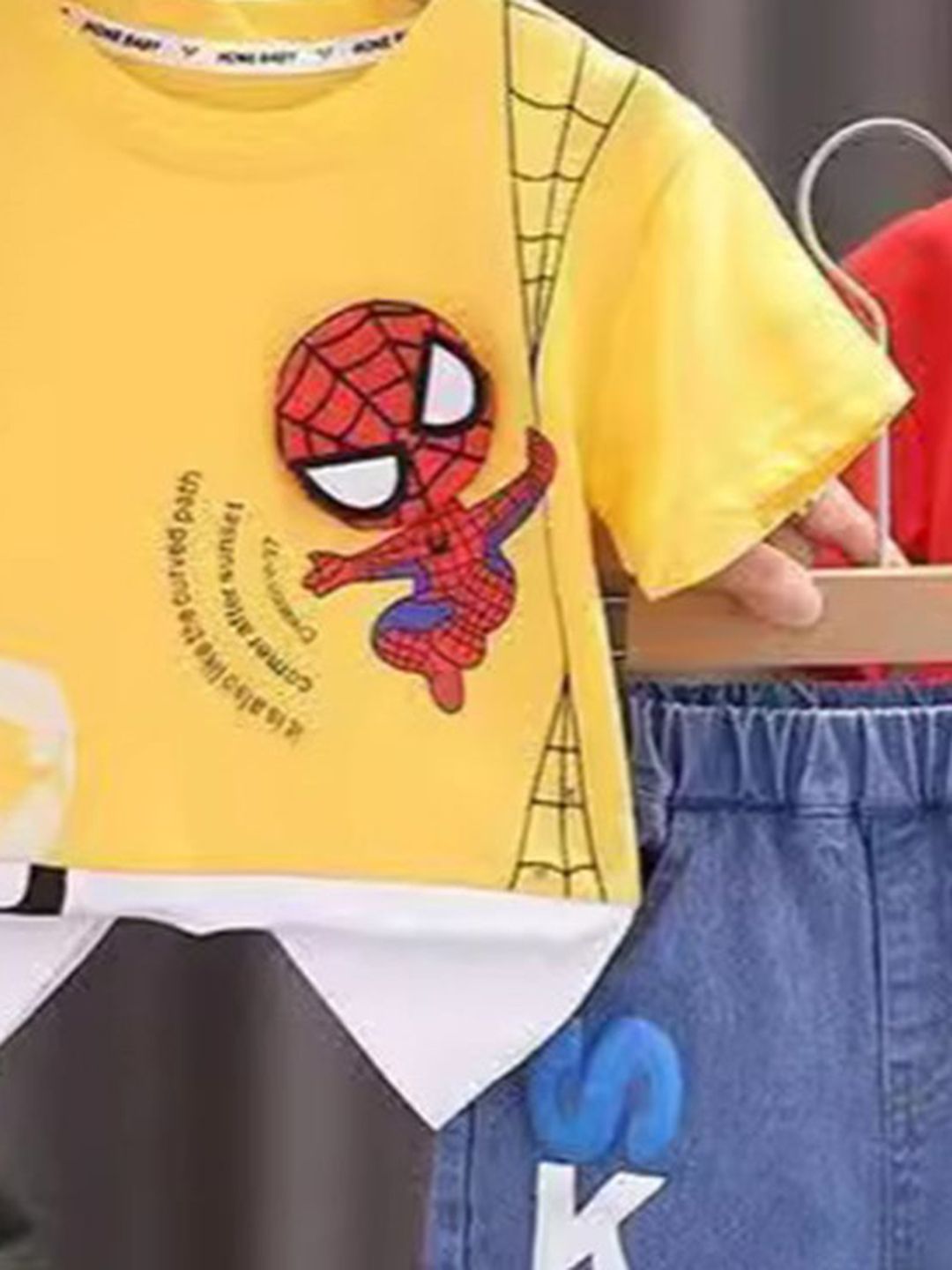 YK Boys Spider-Man Printed Round Neck T-Shirt With Shorts