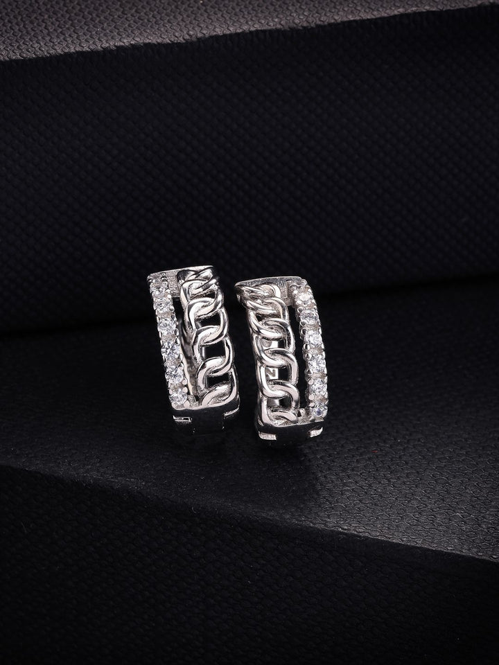 PANASH 925 Sterling Perak Bersalut Rhodium Gelung Zirkonia Kubik Bertampal