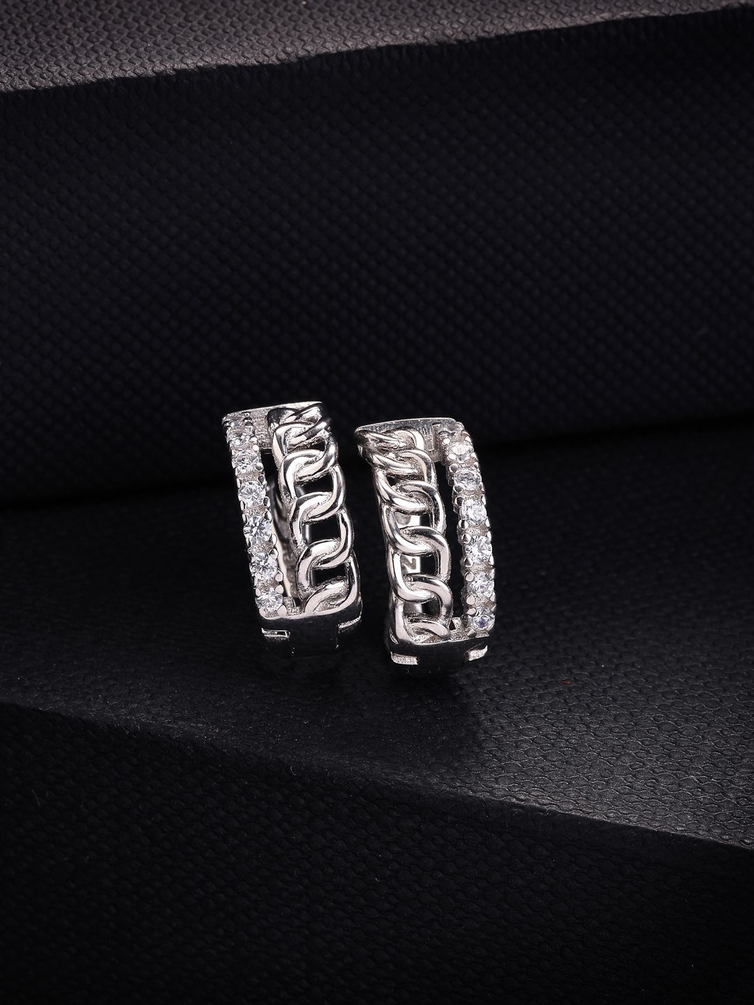 PANASH 925 Sterling Perak Bersalut Rhodium Gelung Zirkonia Kubik Bertampal
