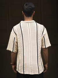 Powerlook Men Spread Collar Vertical Striped Cotton Oversized Casual Shirt