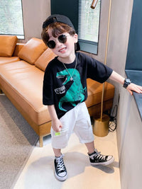 YK Kids Printed Pockets T-shirt