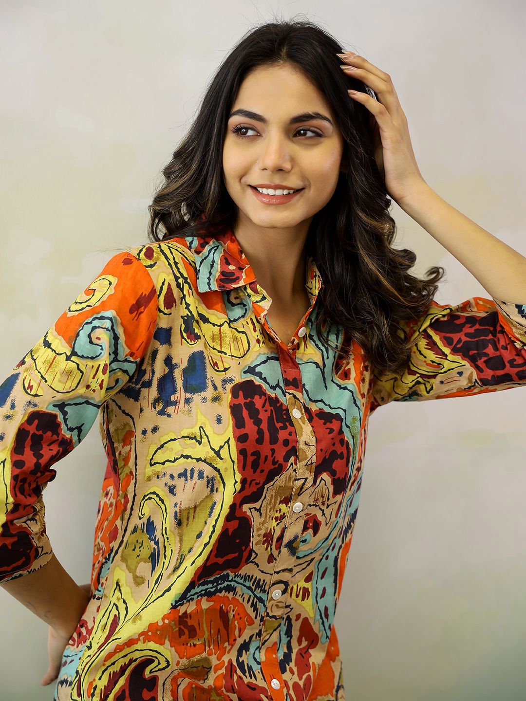 Mamicha Printed Pure Cotton Tunic With Palazzo Co-Ords