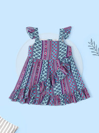 Nauti Nati Girls Ethnic Motifs Print Layered Fit & Flare Dress