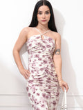 ESPYR By Tokyo Talkies Women Low Neck Ruched Dress