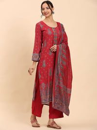 Mamicha Women Ethnic Motifs Printed Thread Work Kurta