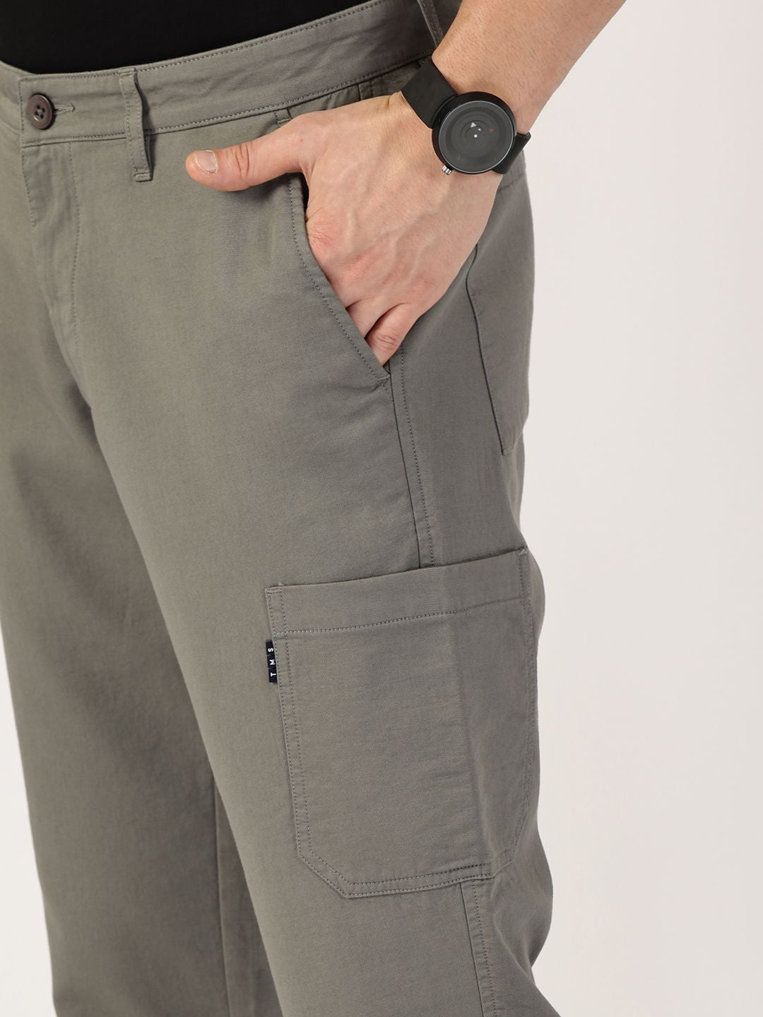 Thomas Scott Men Smart Regular Fit Mid-Rise Chinos Trousers