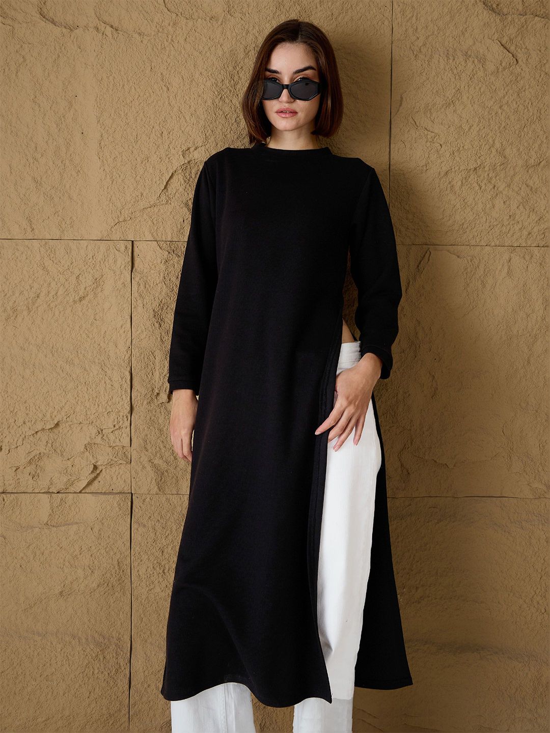 SASSAFRAS Women Cotton Longline Long Sleeves Pullover