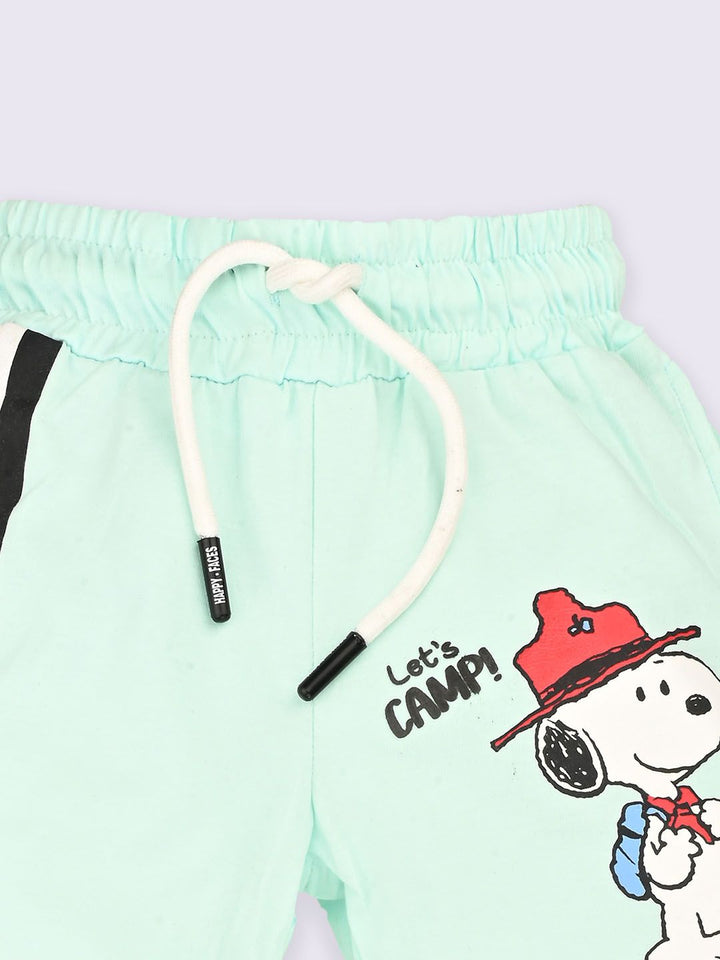 Happy Faces Boys Peanuts Printed Cotton Shorts