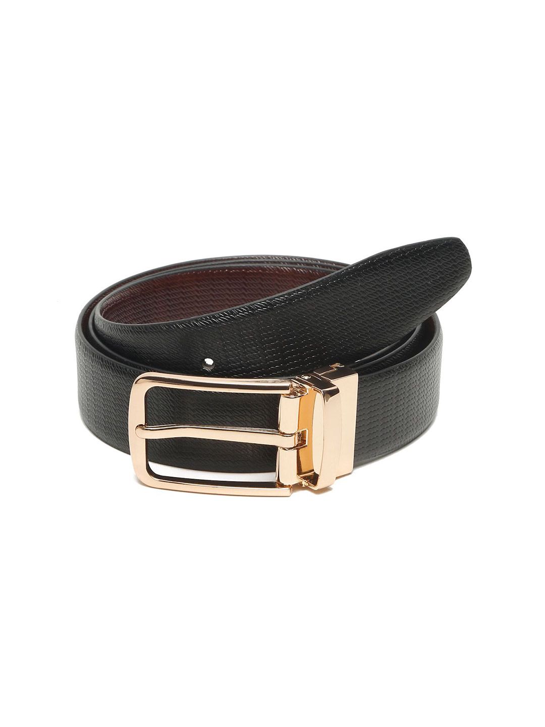 Teakwood Leathers Men Textured Leather Reversible Formal Belt
