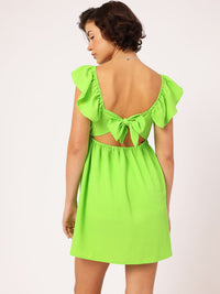 DressBerry Vibrant Vibes Seersucker Cut Out Detail Mini Dress
