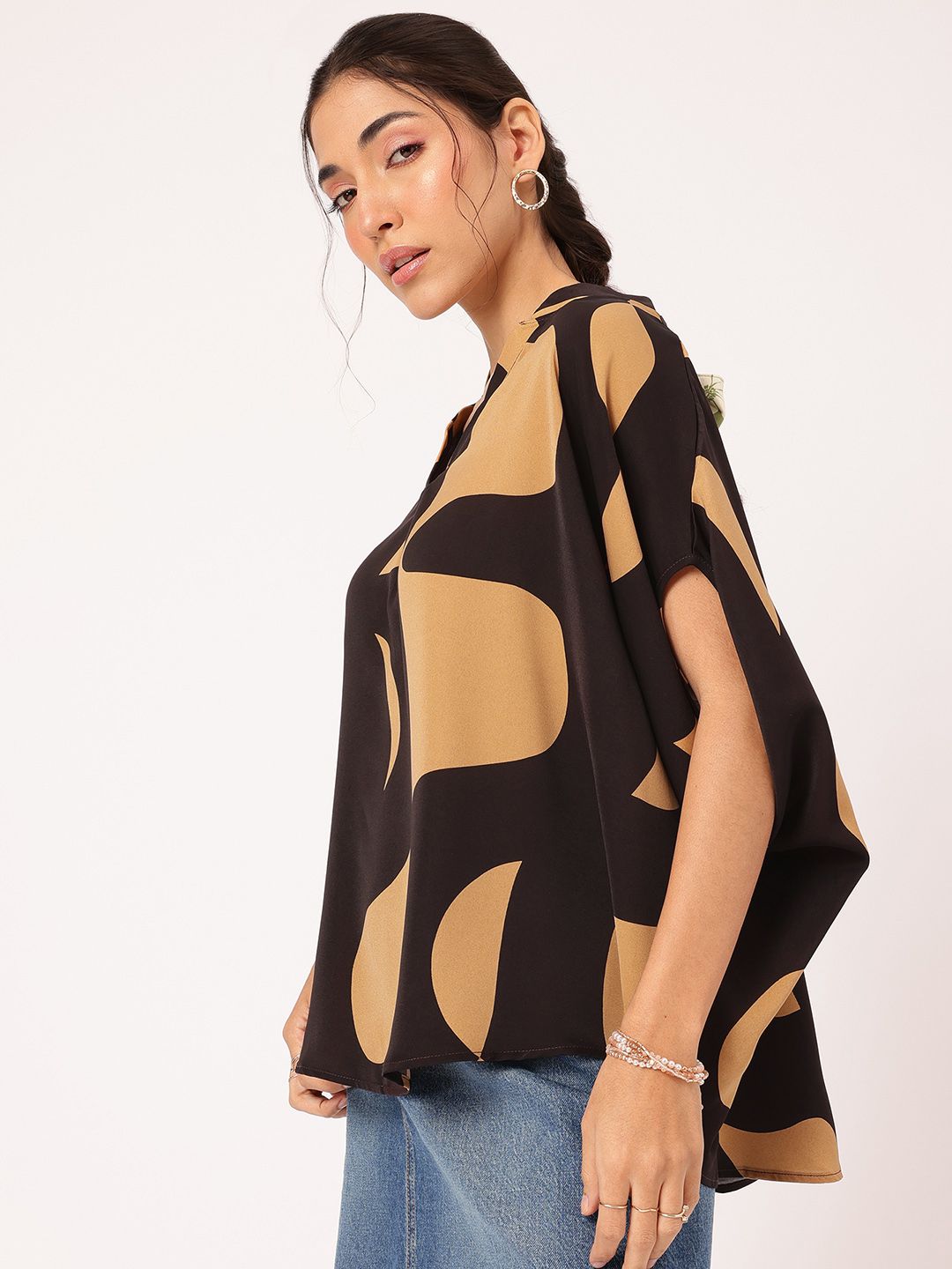 DressBerry Feminine Force Printed A-Line Top