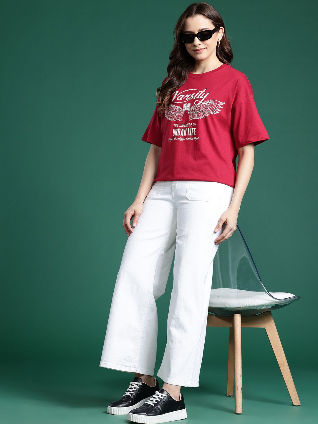 DressBerry Women Printed Pure Cotton T-shirt