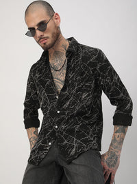 VASTRADO Men Classic Fit Spread Collar Abstract Printed Casual Shirt