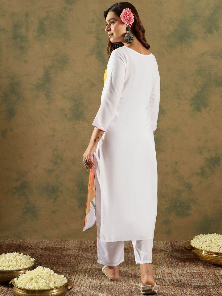 Indo Era Floral Straight Printed Kurta with Trousers
