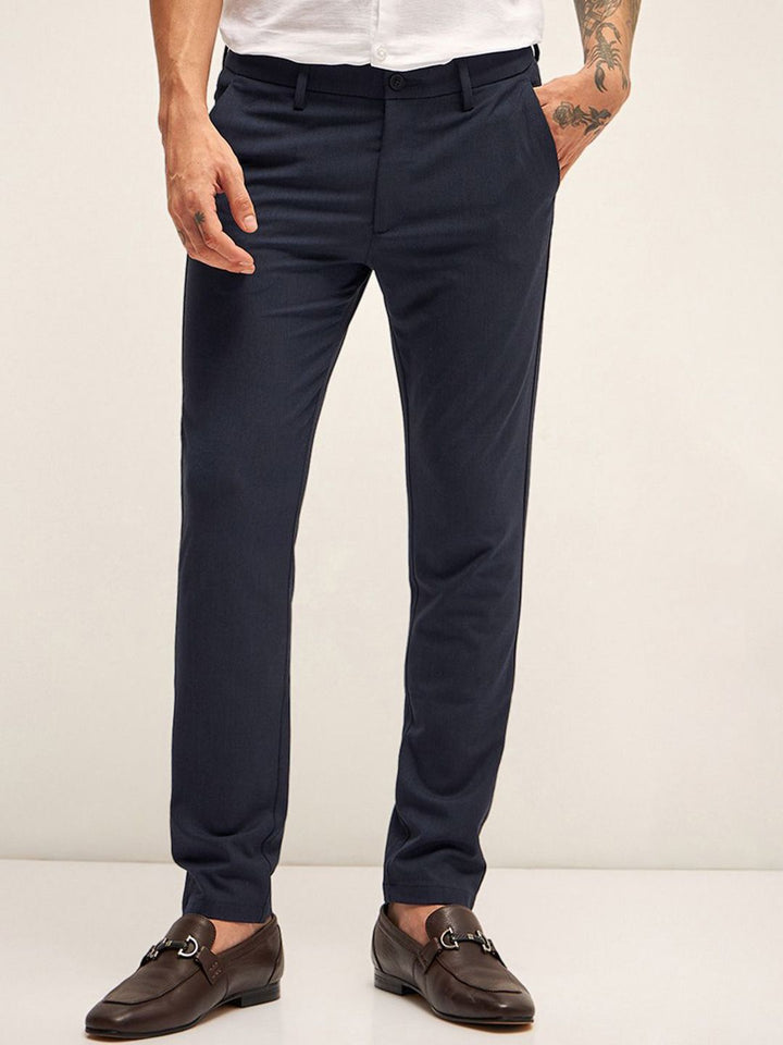 THE BEAR HOUSE Men Slim Fit Chinos Trousers