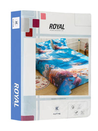 KLOTTHE Blue Floral Printed 400 TC Cadar King Superfine