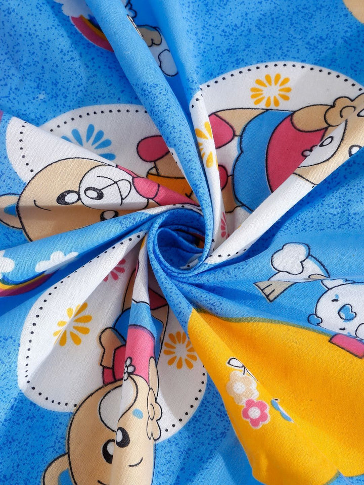 Myntra Elegant Homes Bercetak Biru 400 TC Cotton Set Cadar Bujang 2.25 m x 1.50 m