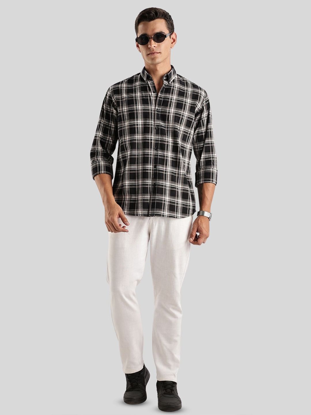 ADRO Standard Tartan Checks Baju Kasual Kapas