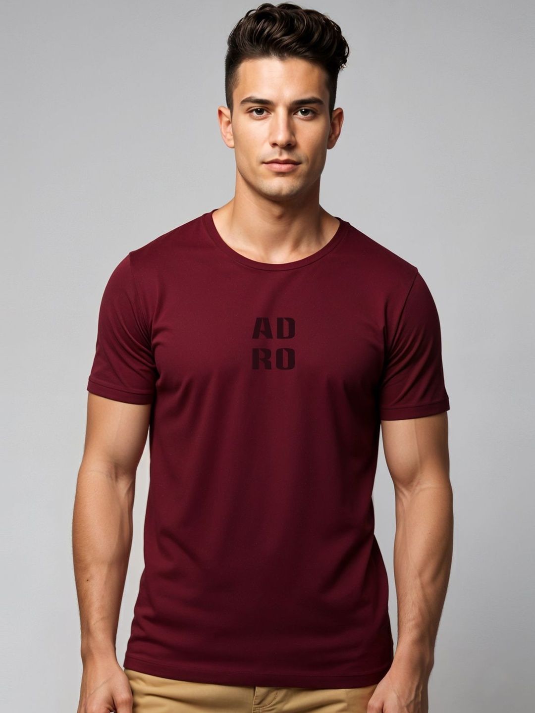 ADRO Men Typography Printed Cotton T-shirt