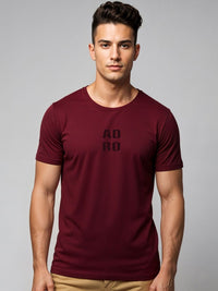 ADRO Men Typography Printed Cotton T-shirt