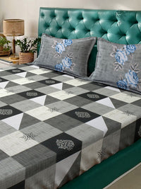 Myntra Elegant Homes Grey Printed Pure Cotton 400TC Set Cadar Super King 2.7 x 2.7 m
