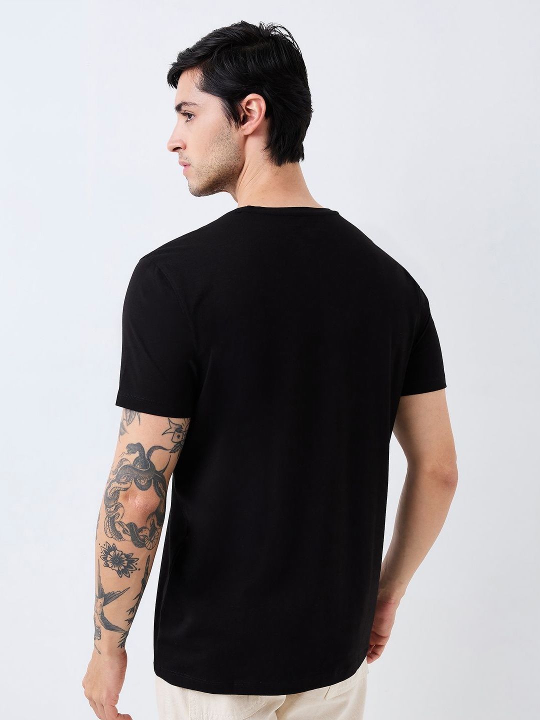 SPYKAR Men Graphic Printed Round Neck Cotton Slim Fit T-shirt