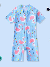 YK Girls Printed Round Neck Legsuit