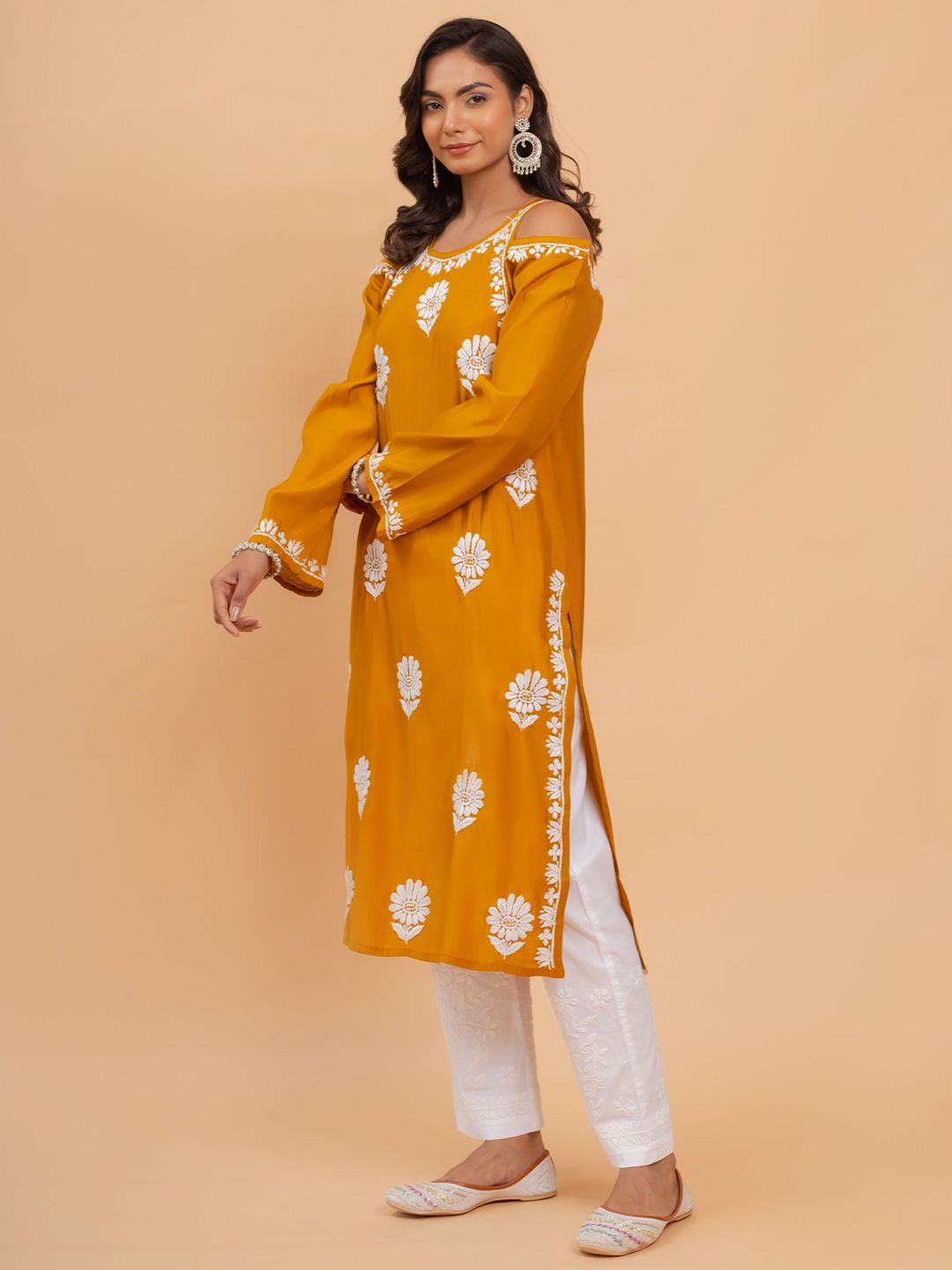 House of Kari Women Chikankari Muslin Kurta