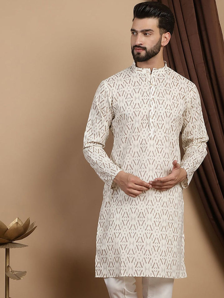 Anouk Geometric Printed Kurta Kapas Tulen Lurus