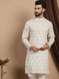 Anouk Geometric Printed Kurta Kapas Tulen Lurus