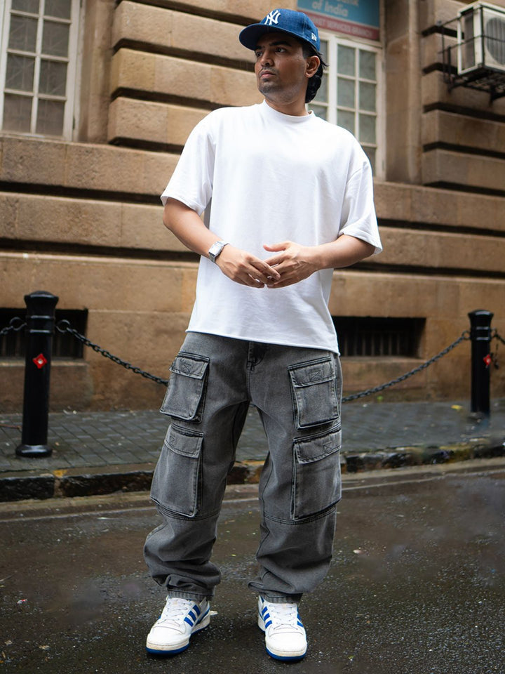 Powerlook Men Baggy Fit Cargos Trousers