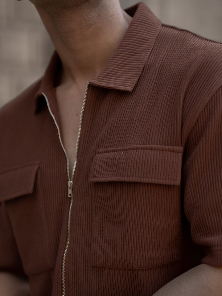 Powerlook Men Textured Oversized Casual Shirt