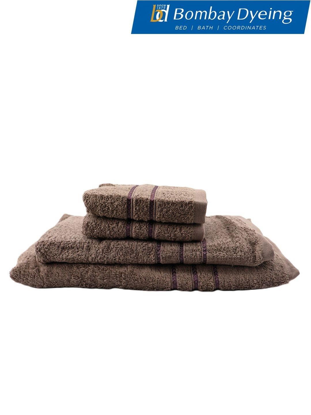 BOMBAY DYEING Charcoal 4 Piece Cotton 400 GSM Towel Set