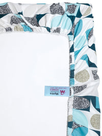 Myntra Elegant Homes White Geometric 300 TC Cadar Katil Single dengan 1 Sarung Bantal