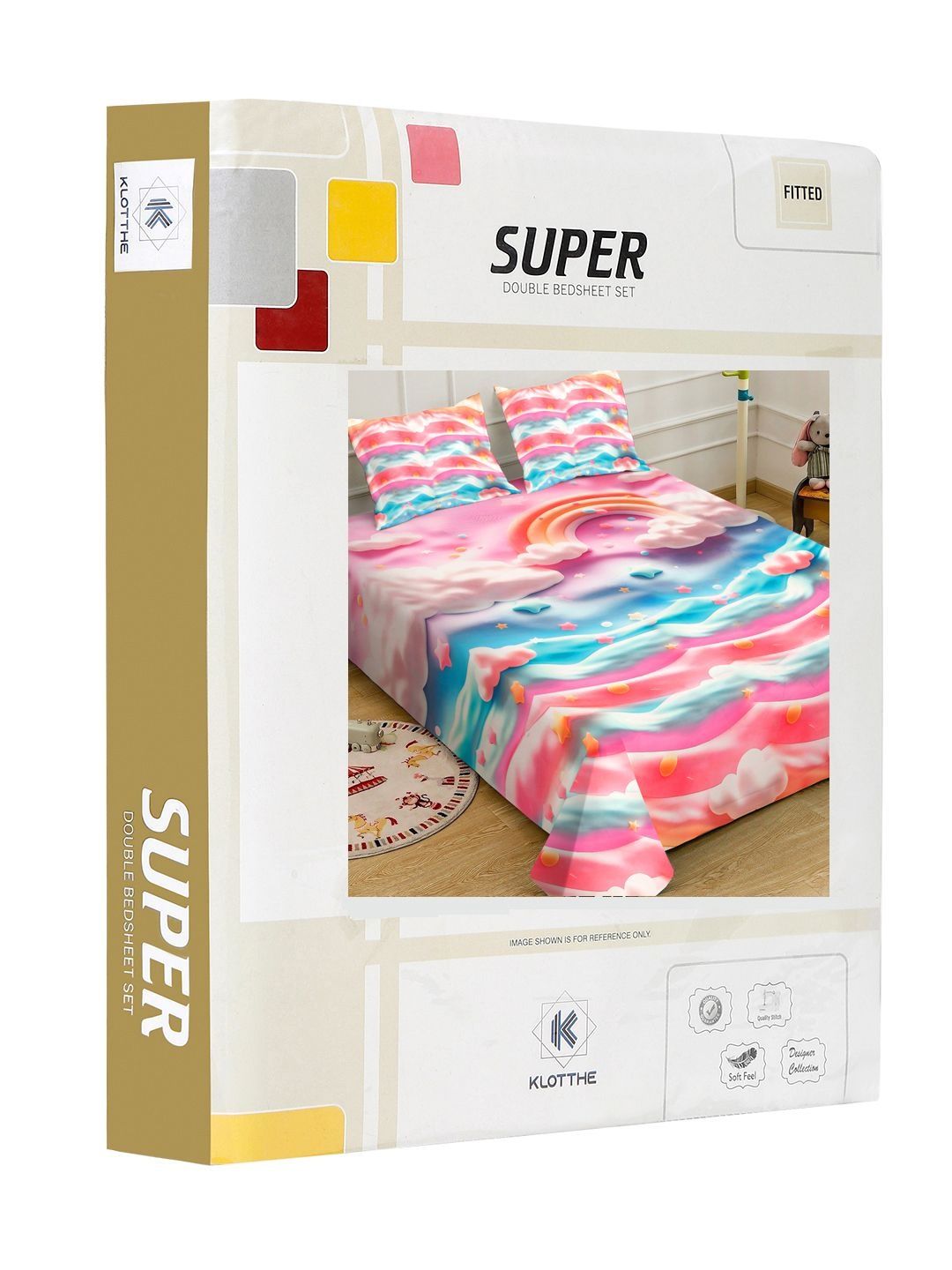 KLOTTHE Pelbagai Watak Kartun Dicetak 400 TC Cadar King Superfine