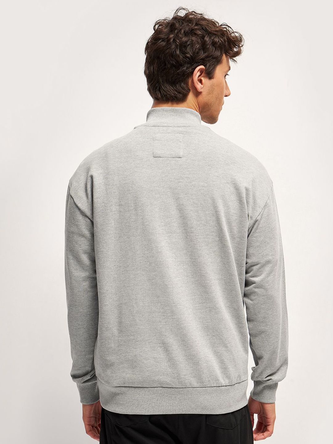 THE BEAR HOUSE Men Solid Relax Fit High Neck Sweatshirt