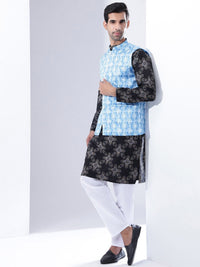 Anouk Men Printed Kurta with Pyjamas with Nehru Jacket