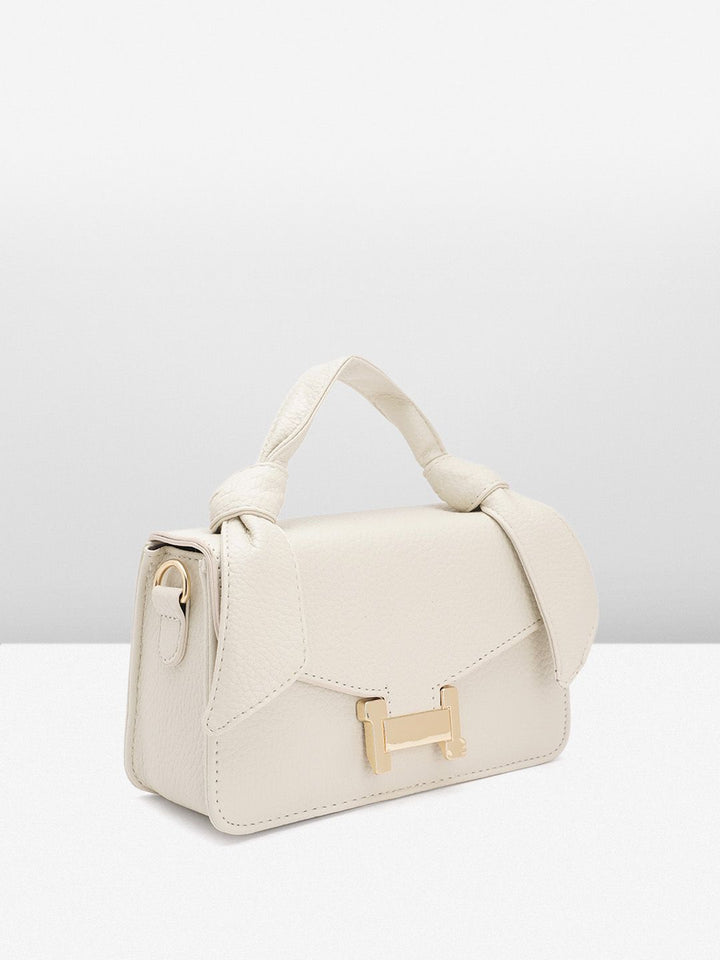 DressBerry Brand Logo Embossed Textured Satchel