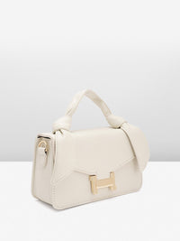 DressBerry Brand Logo Embossed Textured Satchel