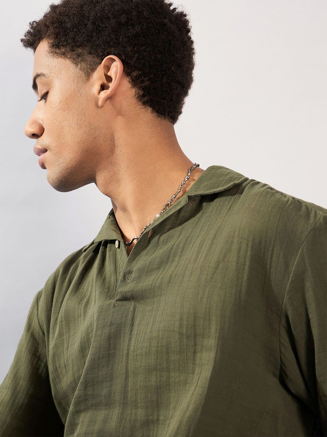 DENNISON Men Muslin Cotton Double Gauge Oversized Shirt