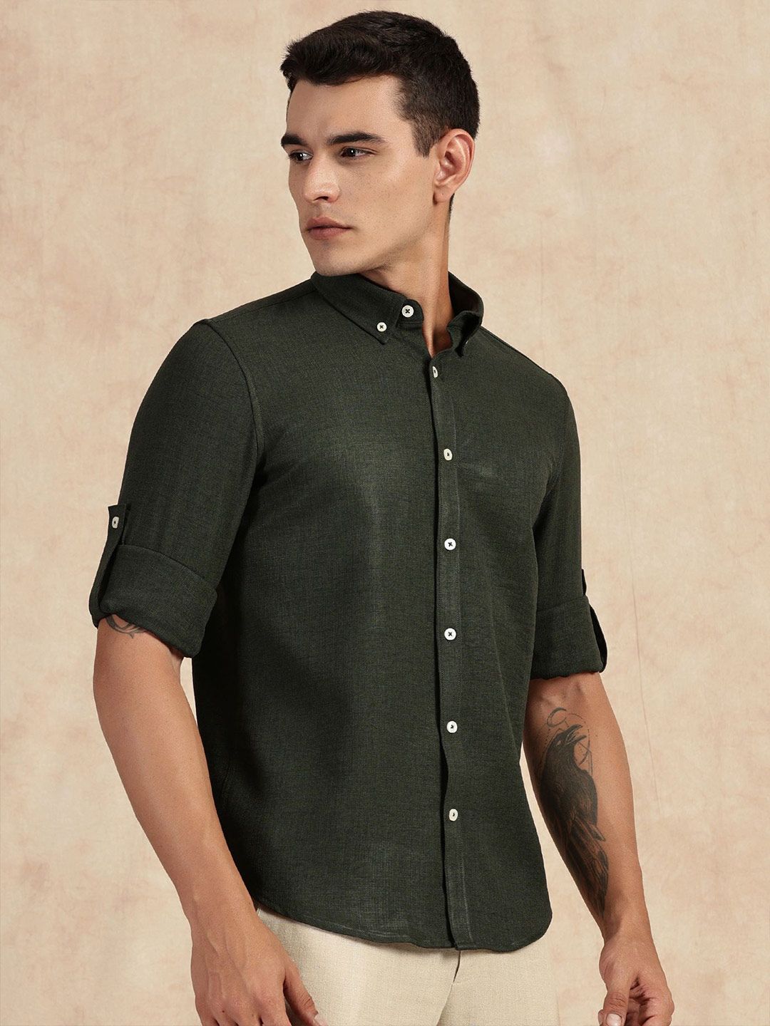 Thomas Scott Men Slim Fit Button-Down Collar Casual Shirt