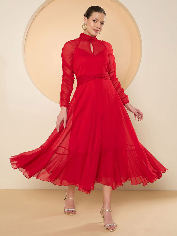 Antheaa Chiffon Maxi Dress