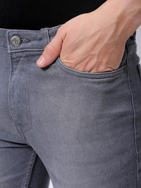 The Indian Garage Co Men Slim Fit Low Distress Light Fade Stretchable Jeans