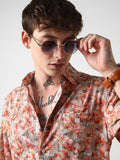 VASTRADO Men Classic Spread Collar Floral Printed Slim Fit Casual Shirt