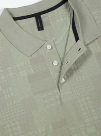 Thomas Scott Men Textured Polo Collar Regular Fit T-shirt