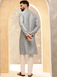 SOJANYA Men Embroidered Regular Kurta with Pyjamas