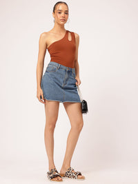 DressBerry Bubbly Basics One-Shoulder Cut-Out Bodysuit